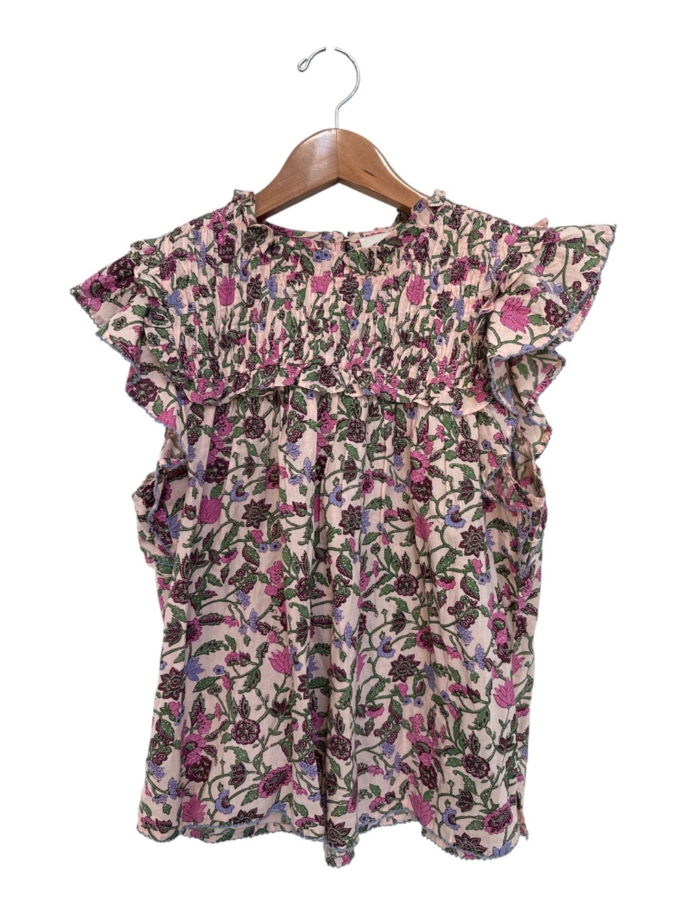 Cleobella Floral Smocked Ruffle Top
